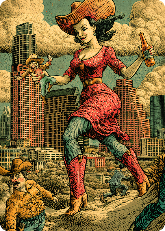 Giantess meets Texas